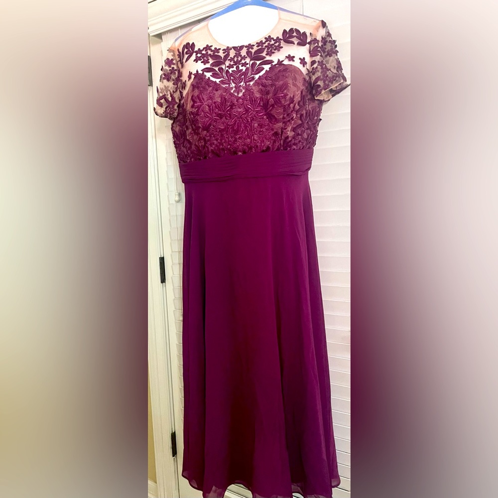 JS Collections color-wine Size 14 mother of the bride gown